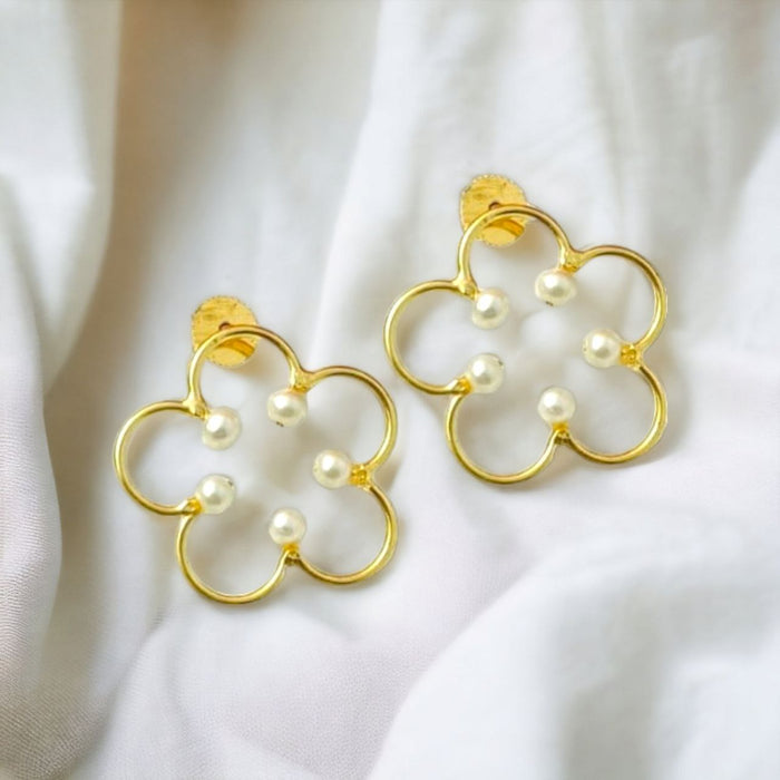 Circular starry pearl Elegance earrings