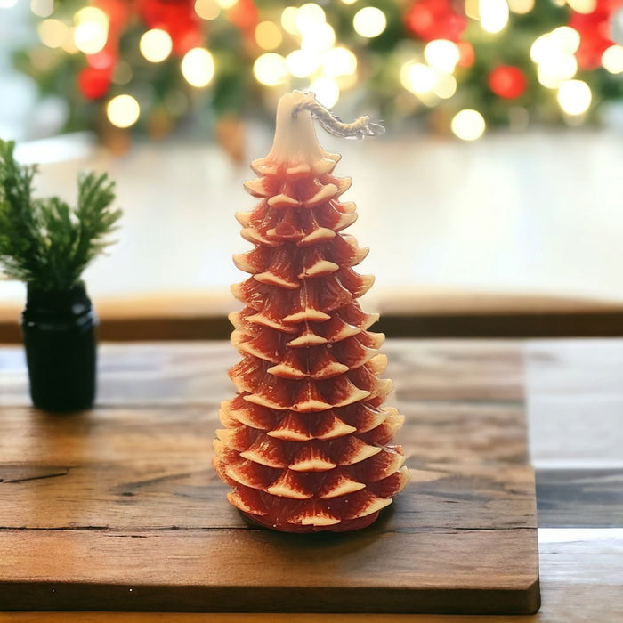 Red & White Christmas Tree Candle Aromatherapy Scented Soy Wax (12 cm)