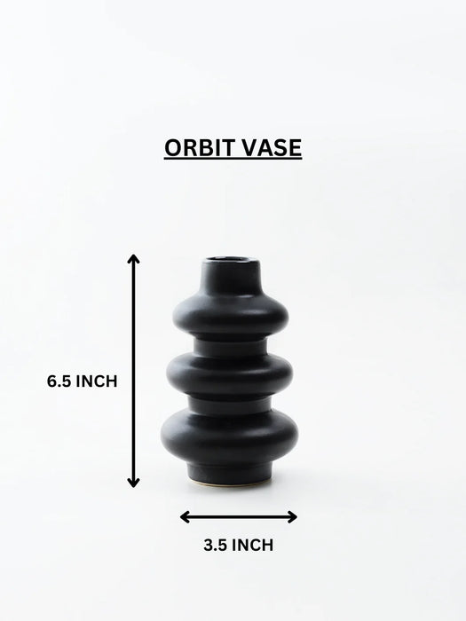 ORBIT VASE BLACK (6.5 inch)