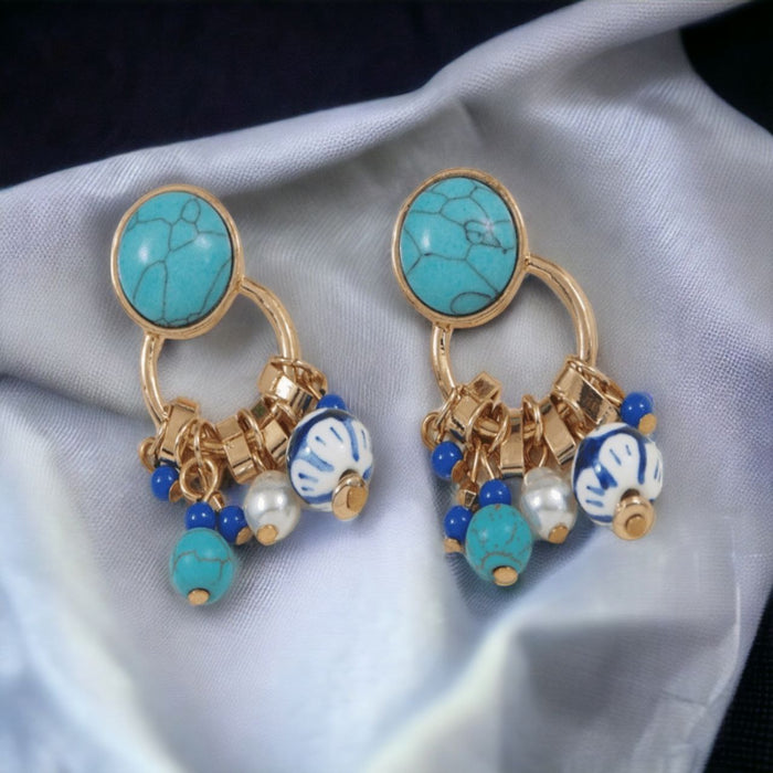 Turquoise Charm Western Earrings